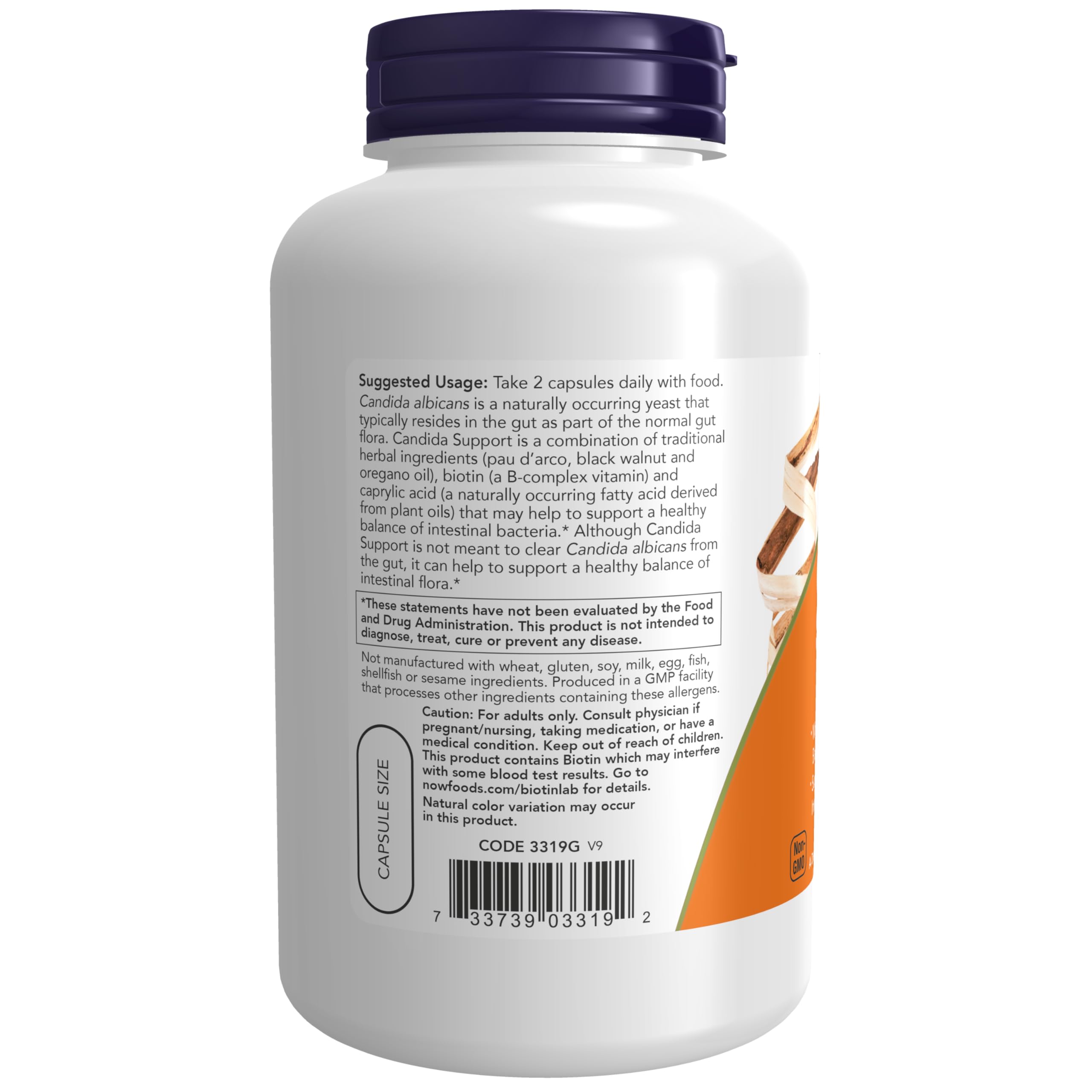 Biotin and Caprylic Acid components highlighted for Candida Support