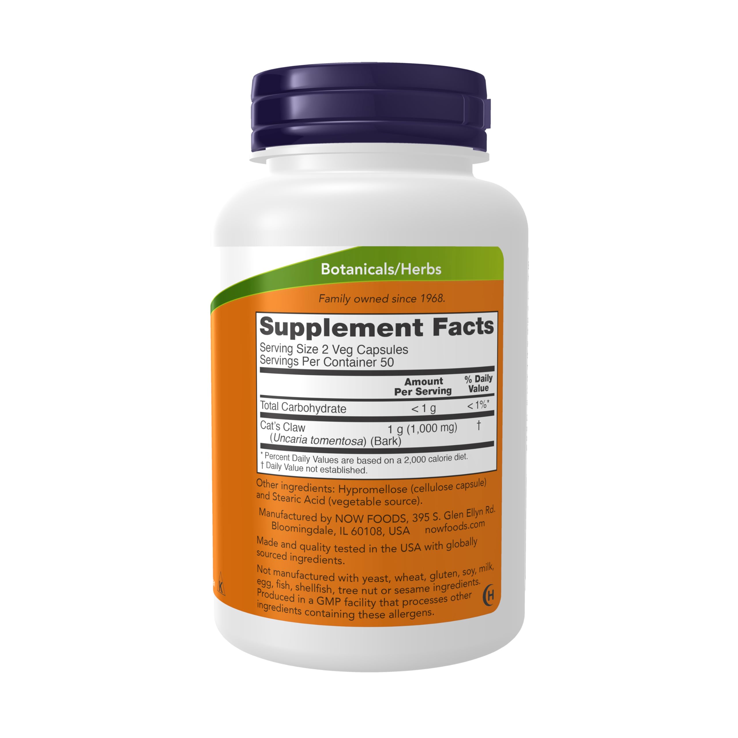 NOW Foods Cat's Claw product label