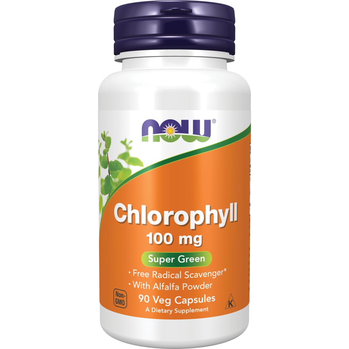 NOW Foods Chlorophyll 100 mg bottle - 90 Veg Capsules