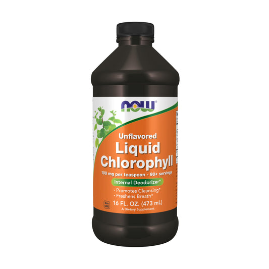 NOW Foods Chlorophyll Liquid bottle with label, 16 oz