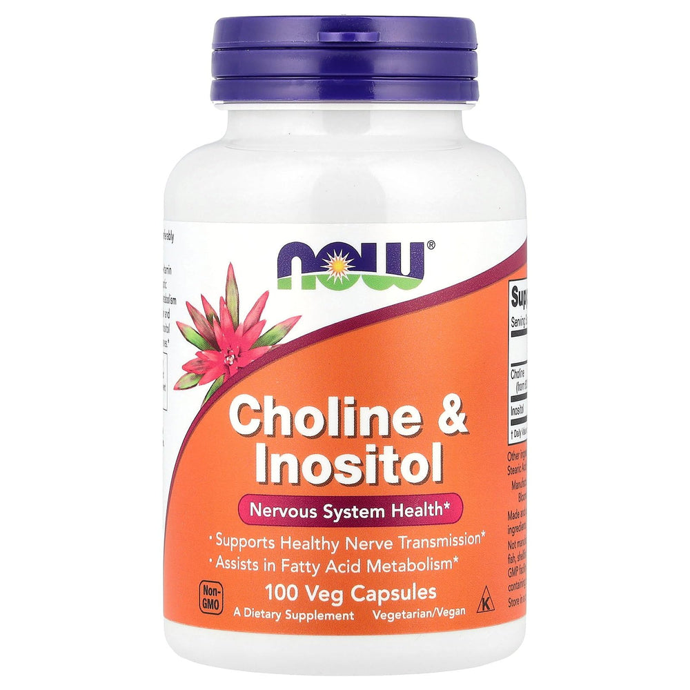 Now Foods Choline & Inositol 500 mg bottle - 100 capsules