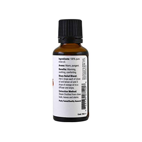 Clove essential oil bottle with dropper