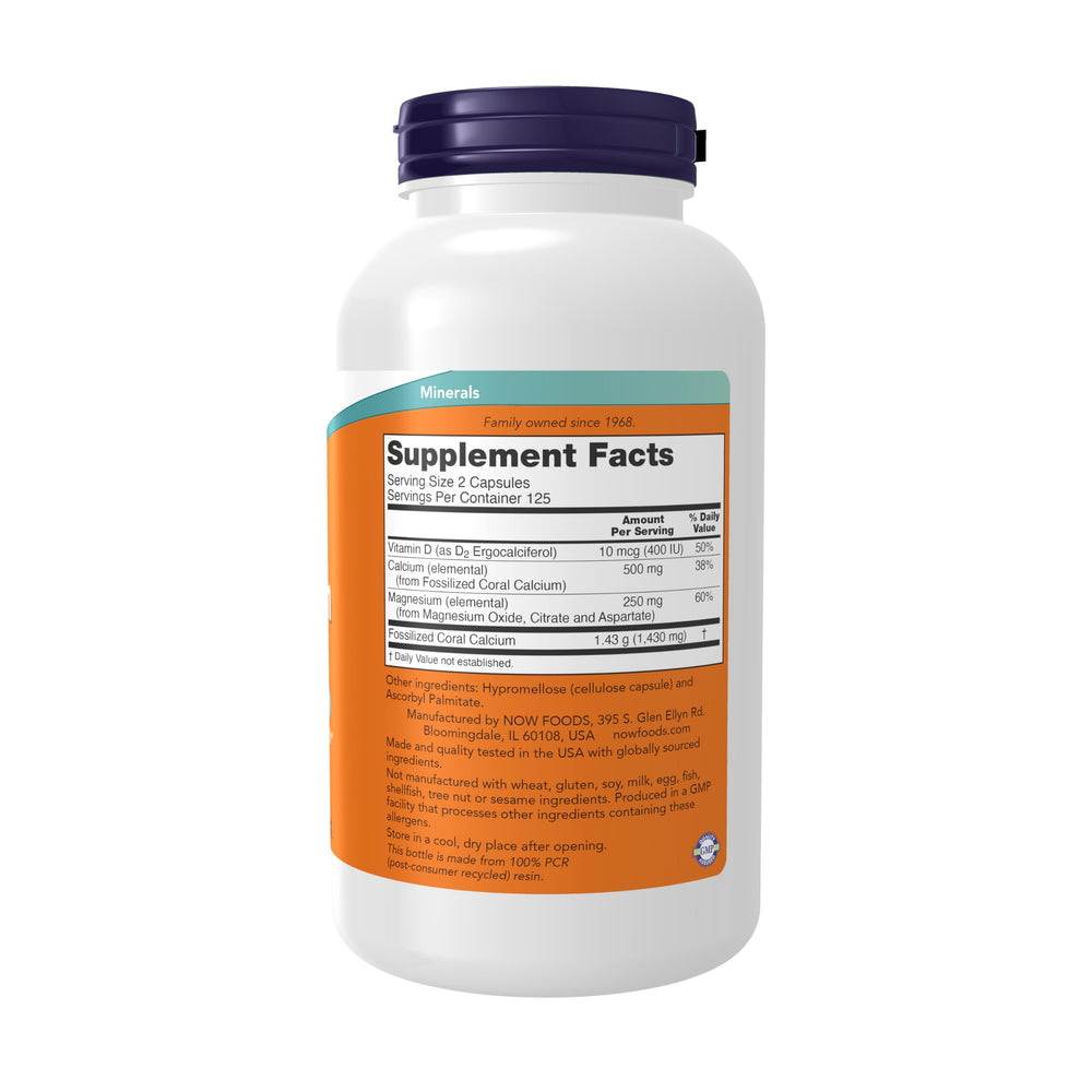 Two capsules serving illustration for Coral Calcium Plus