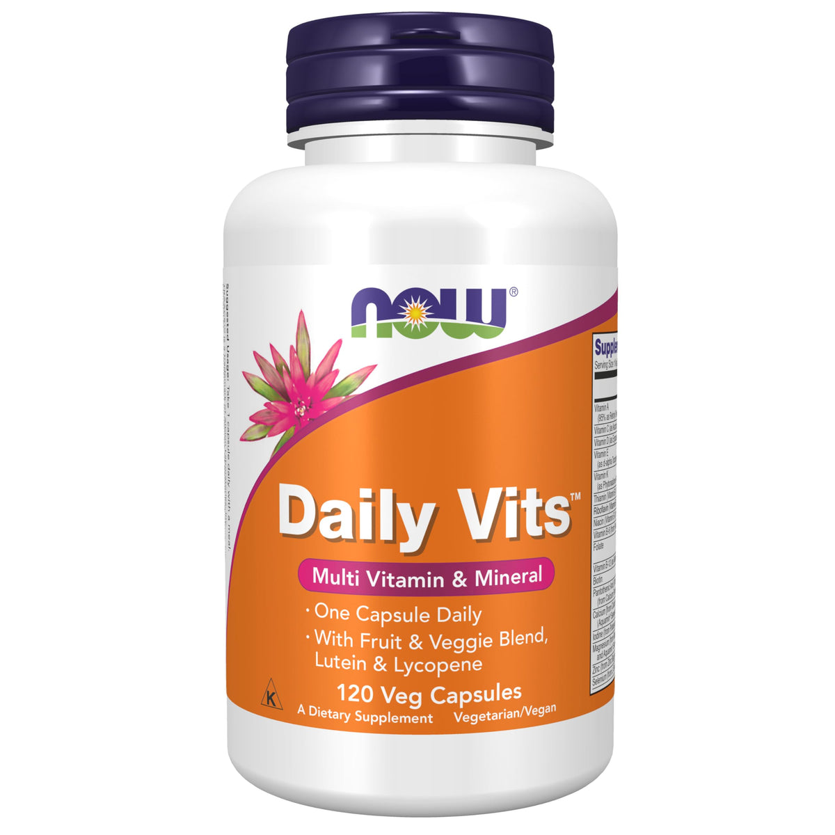 NOW Foods Daily Vits bottle with Fruit & Veggie Blend
