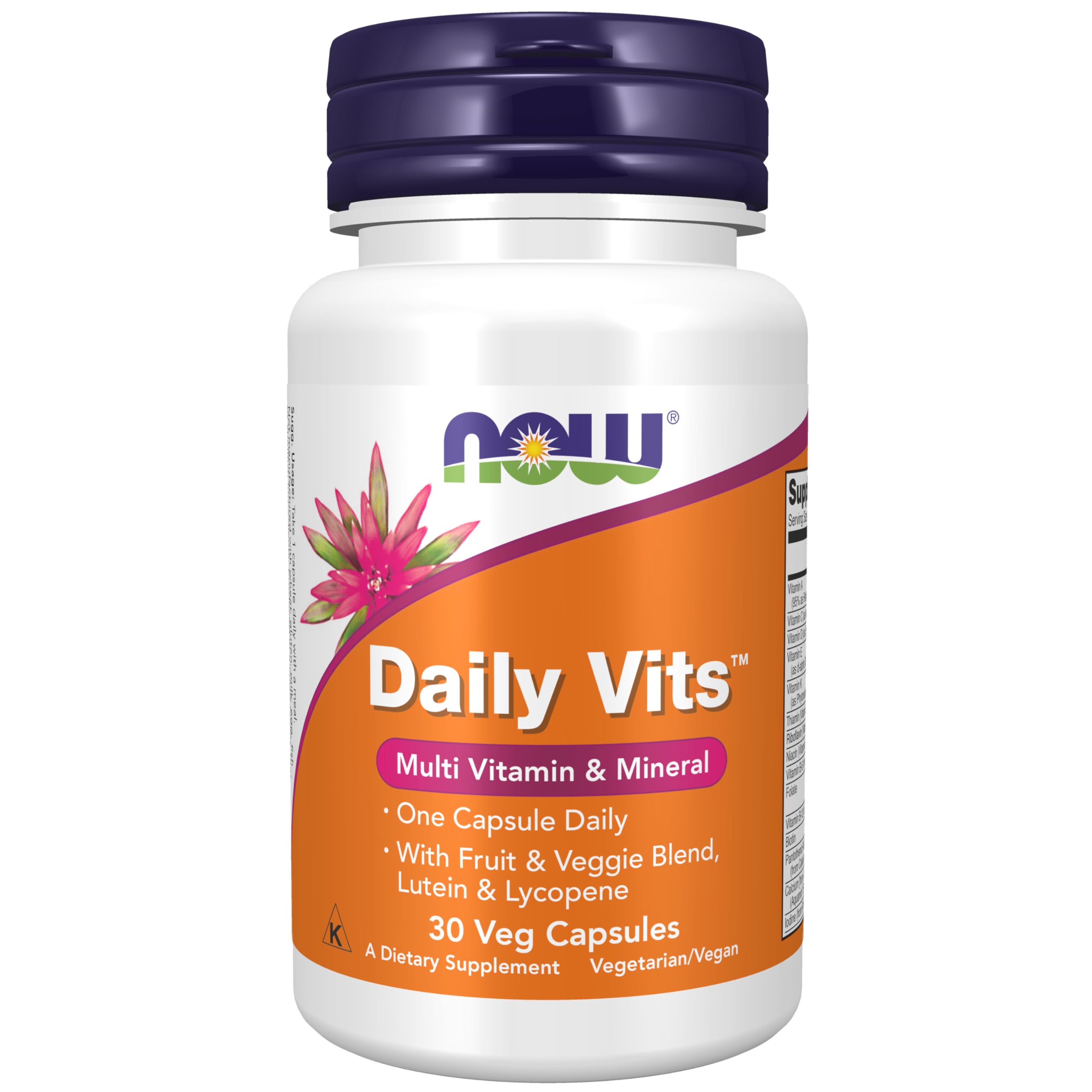 NOW Foods Daily Vits bottle with Fruit & Veggie Blend