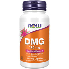 NOW Foods DMG 125 mg vegan capsules – front product image