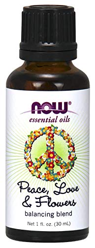 Peace Love and Flowers essential oil bottle label detail