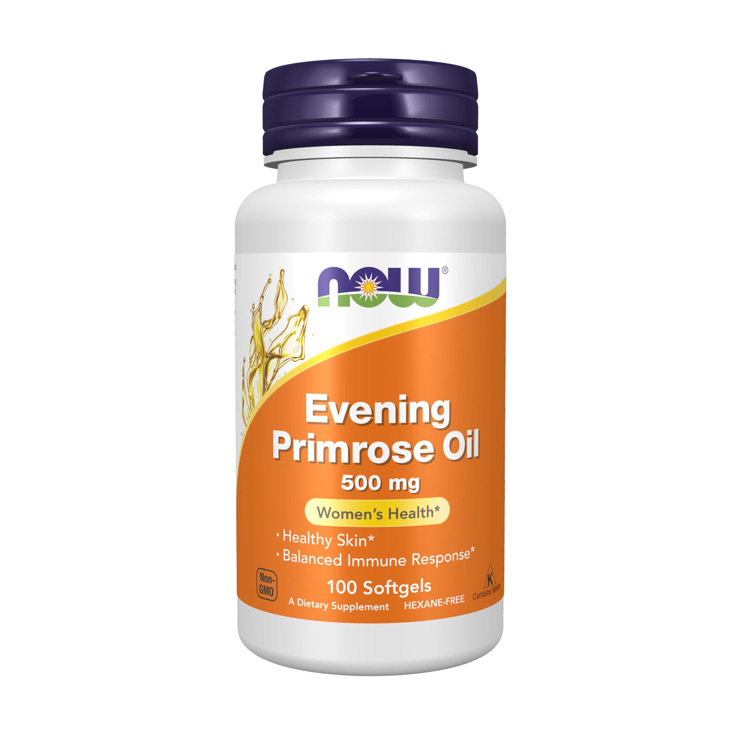 NOW Foods Evening Primrose Oil bottle with 100 softgels