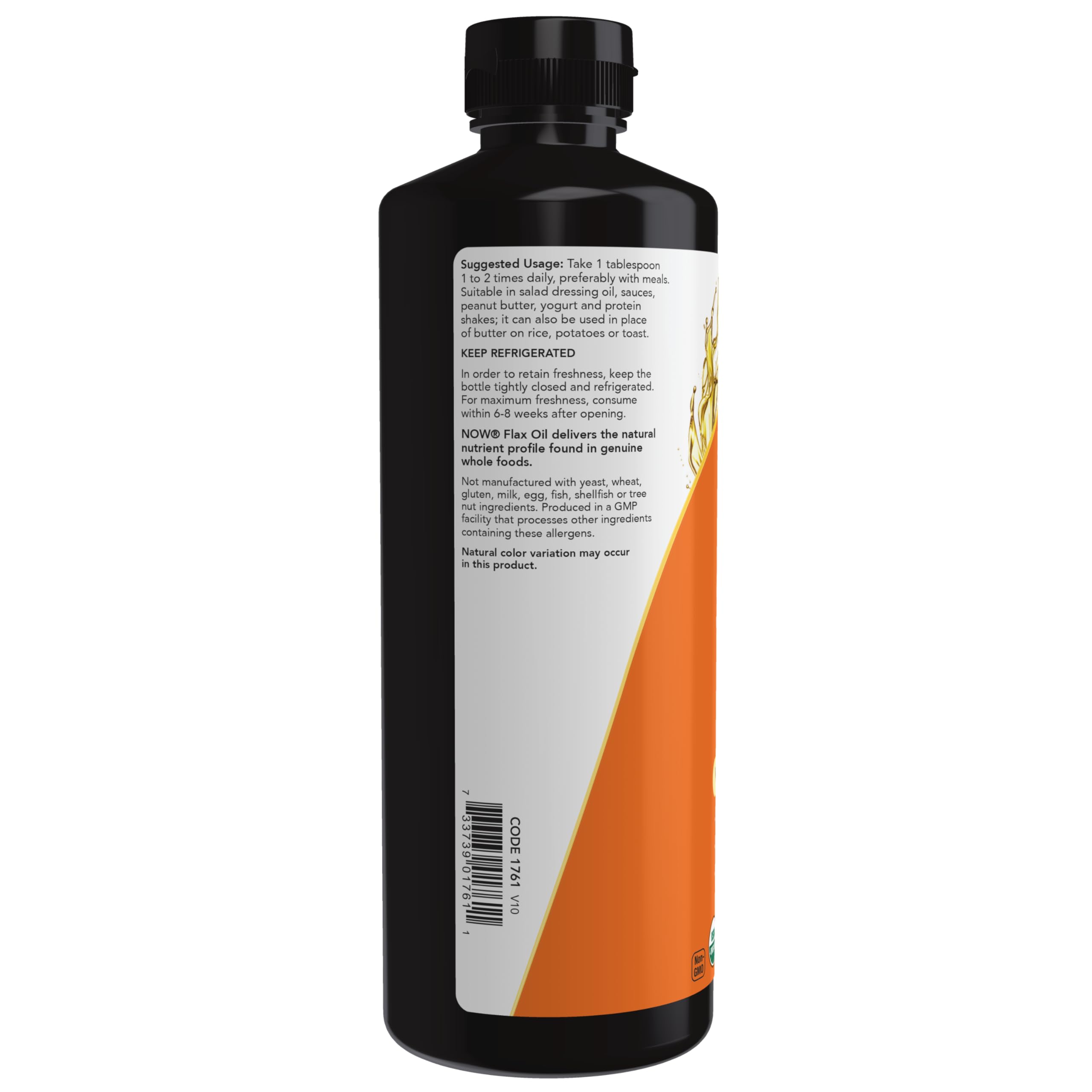 Flax seed oil used in salad dressing and sauces