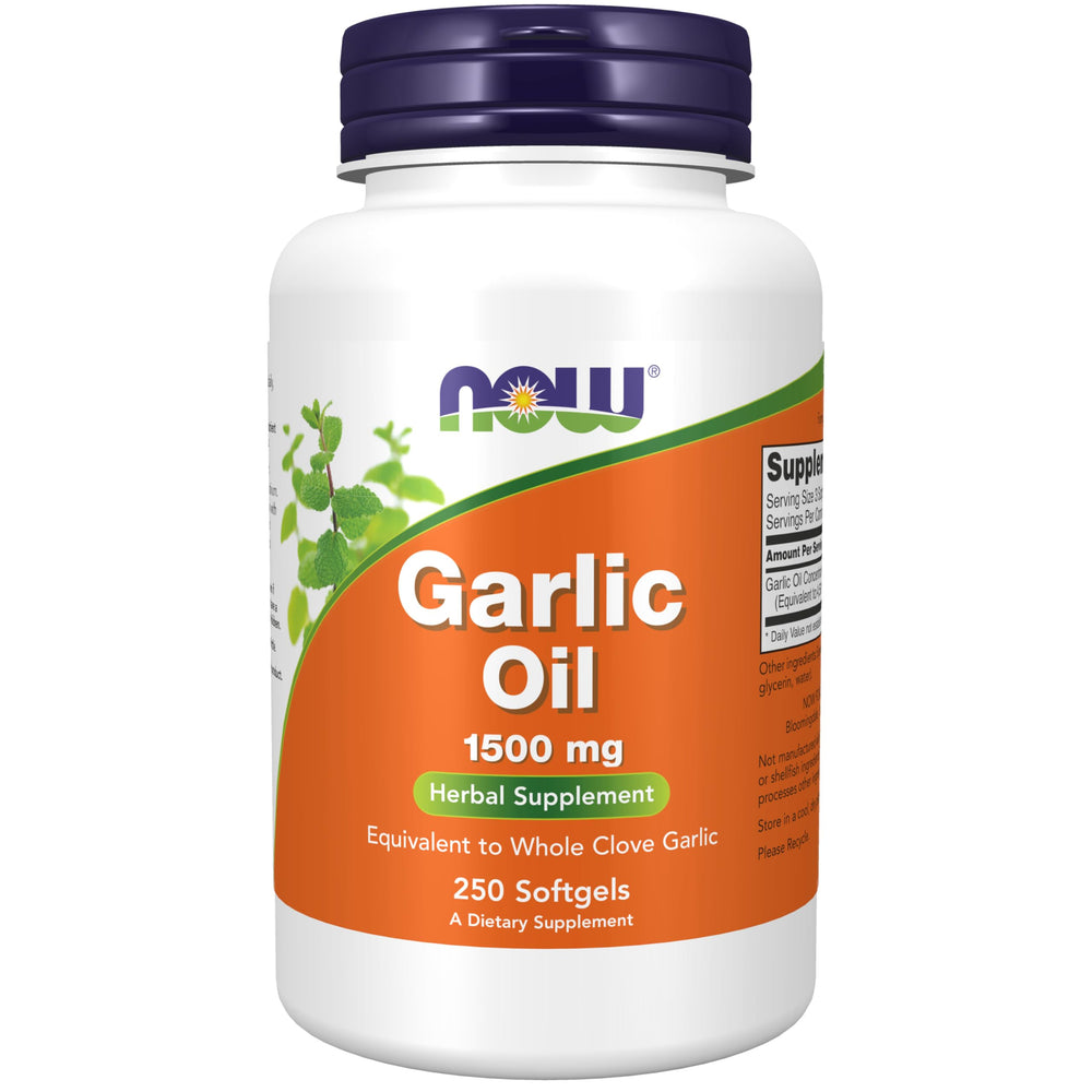 NOW Foods Garlic Oil 1500 mg bottle label