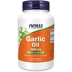 NOW Foods Garlic Oil 1500 mg bottle label