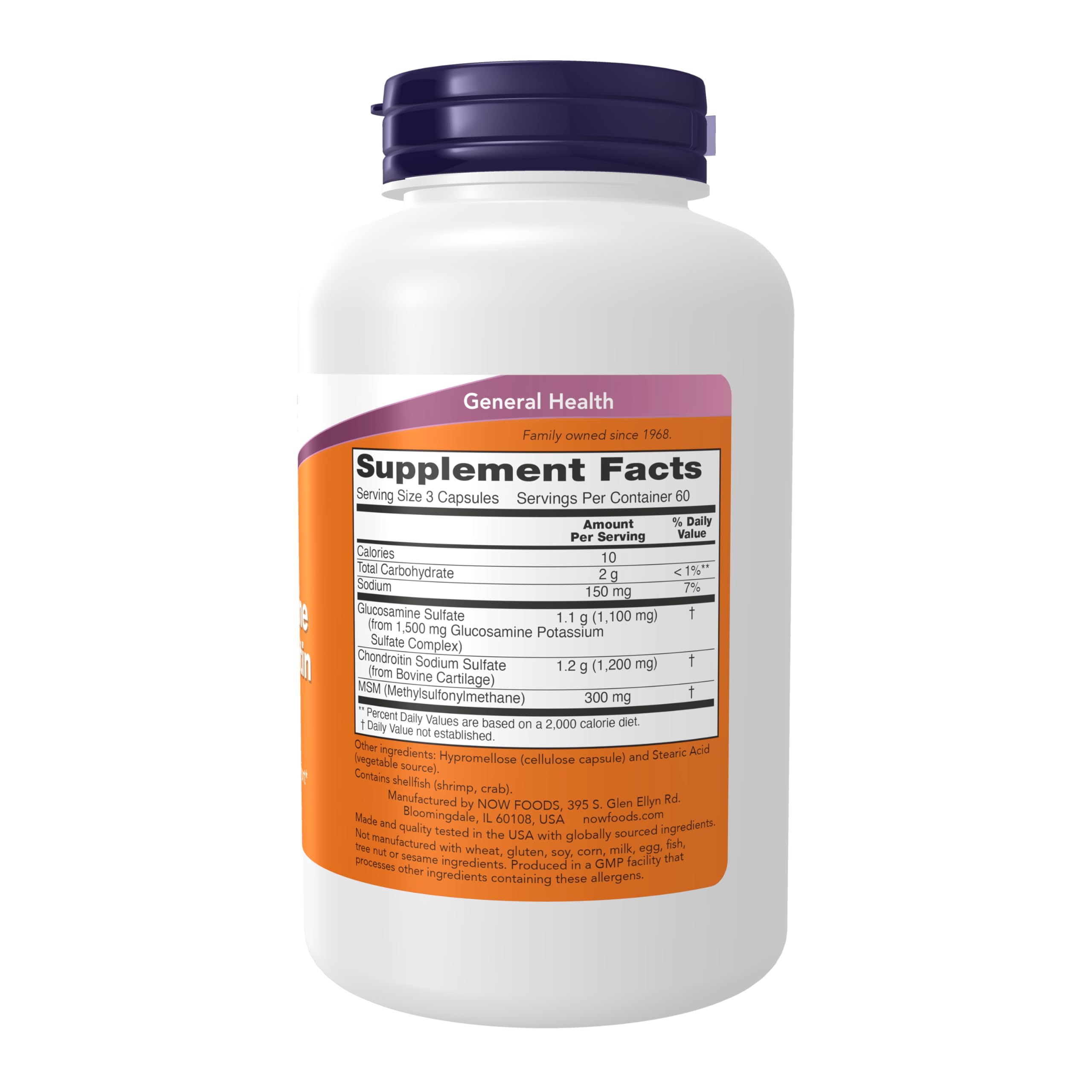 Supplement facts panel showing ingredients