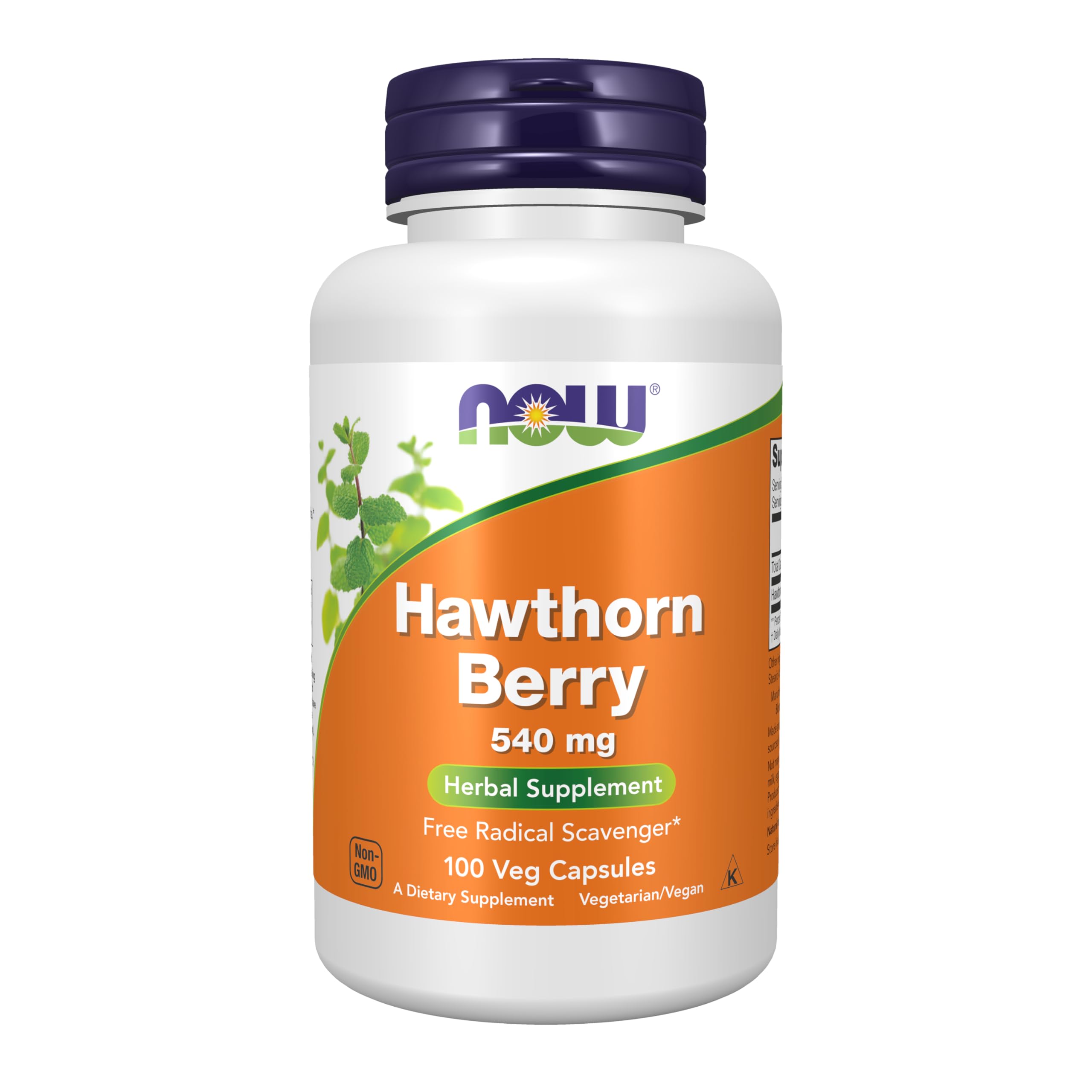 NOW Foods Hawthorn Berry 540 mg herbal supplement capsules bottle
