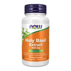NOW Foods Holy Basil Extract 500 mg bottle label