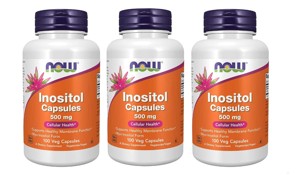 NOW Foods Inositol 500mg 100 capsules label and bottle