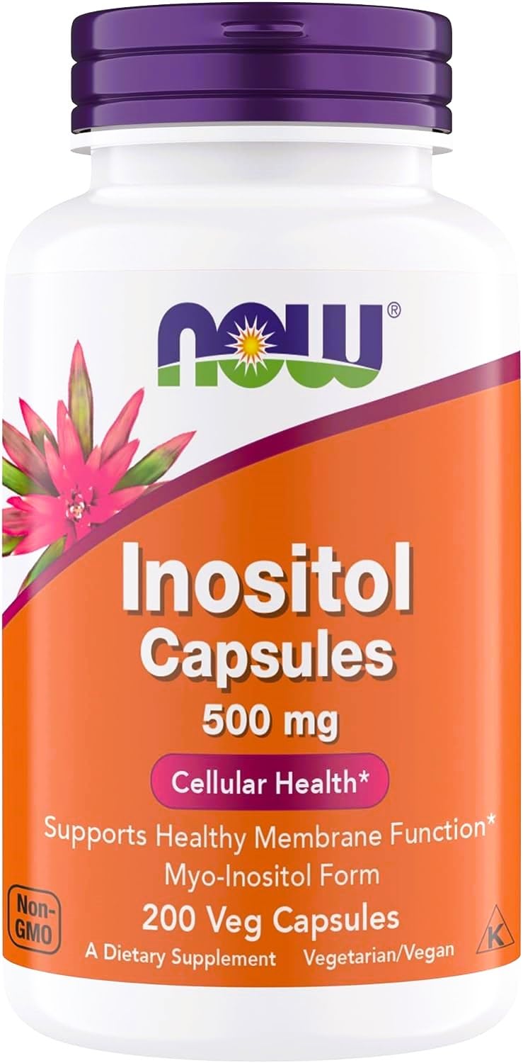 NOW Foods Inositol 500 mg bottle for healthy membranes