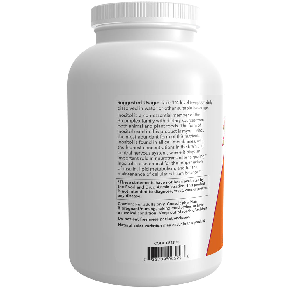 Supplement Facts panel for NOW Foods Inositol Powder