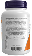 Side view of NOW Foods L-Glutamine bottle
