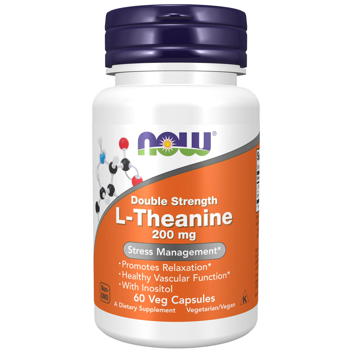 NOW Foods L-Theanine 200 mg with Inositol bottle