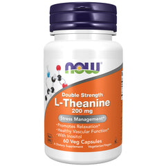 NOW Foods L-Theanine 200 mg with Inositol bottle