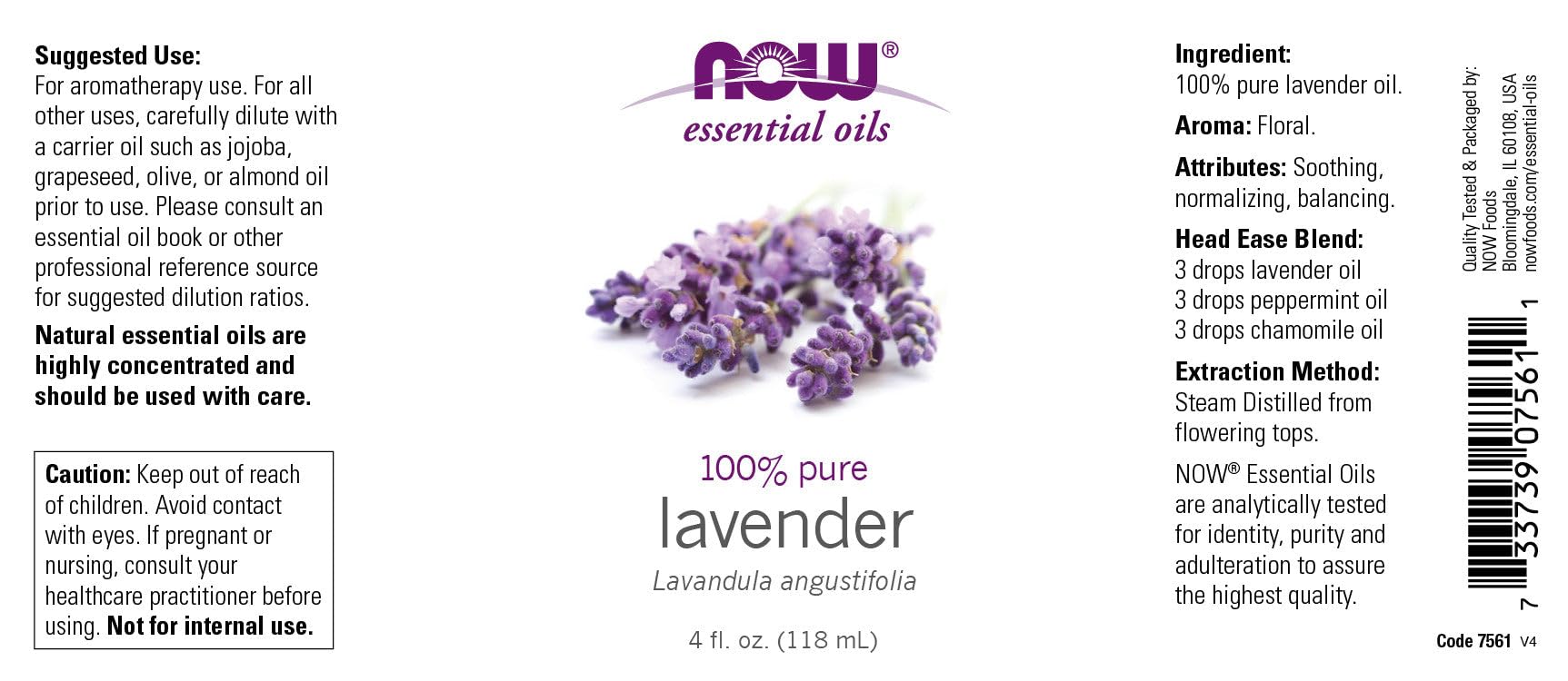 Lavender essential oil bottle close-up