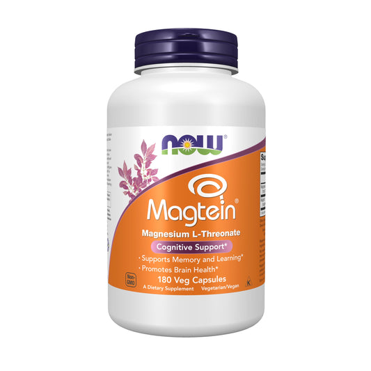 NOW Foods Magtein 180-veg capsules bottle