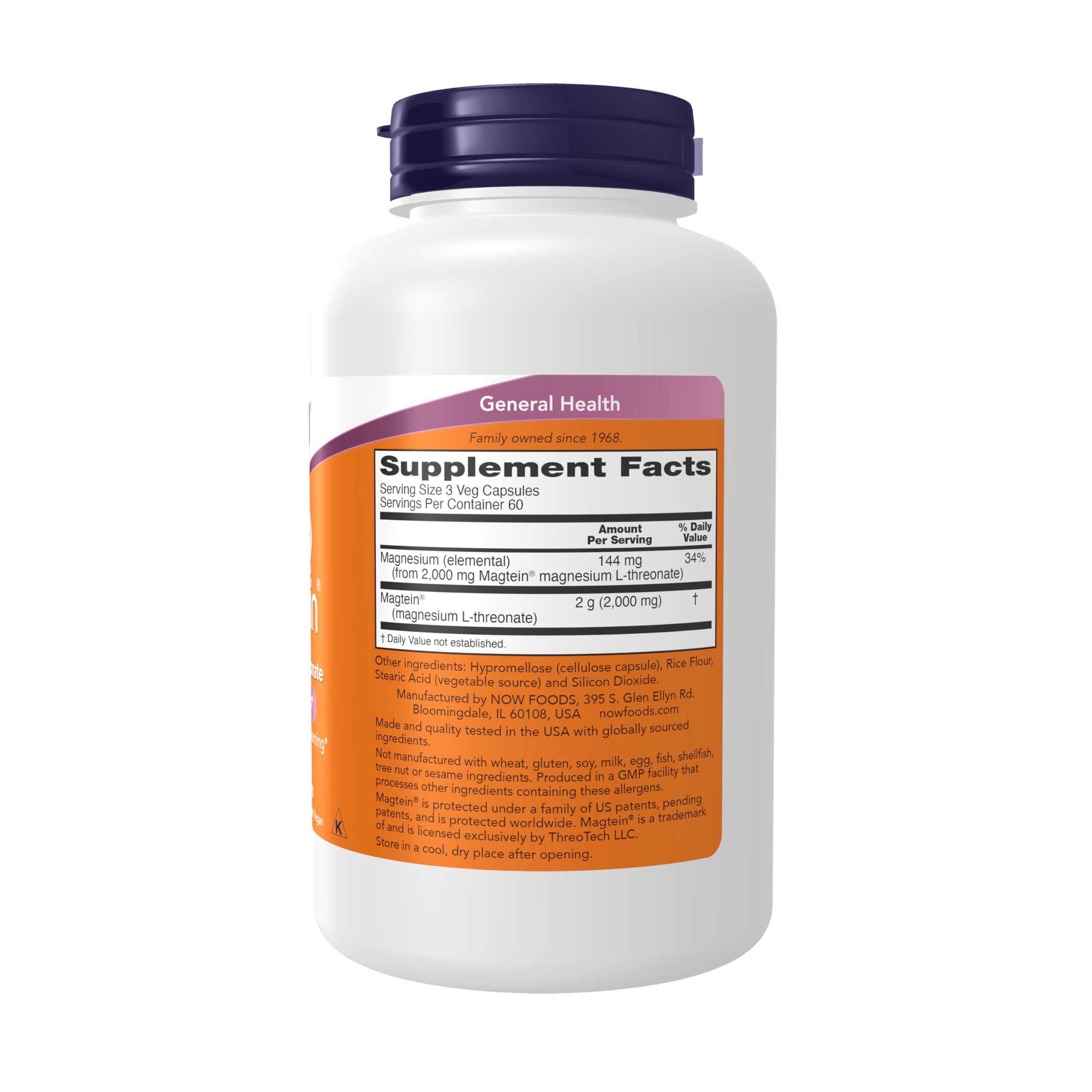 Magtein Magnesium L-Threonate label close-up