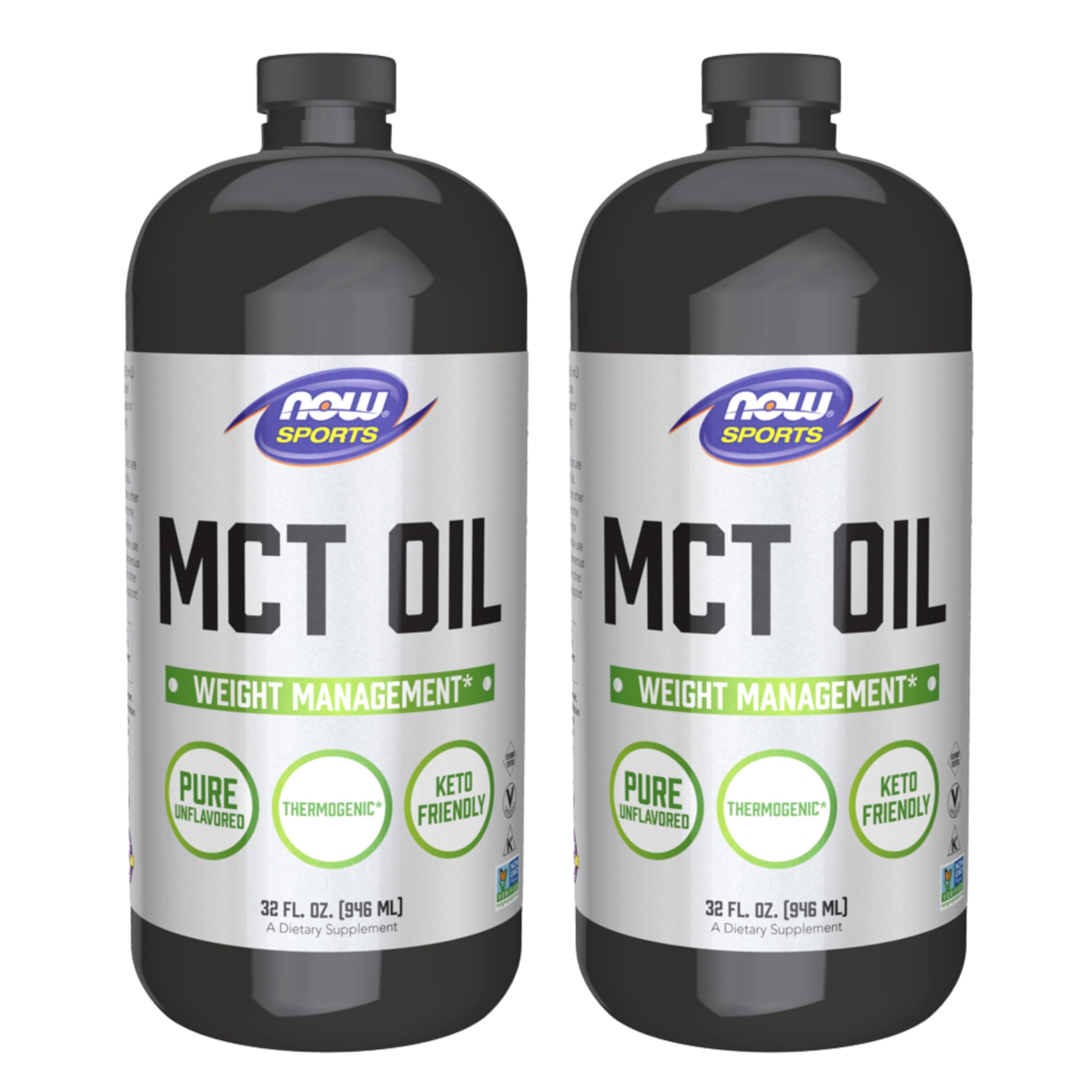 Now Foods MCT Oil 32 oz bottle front view - pack of 2