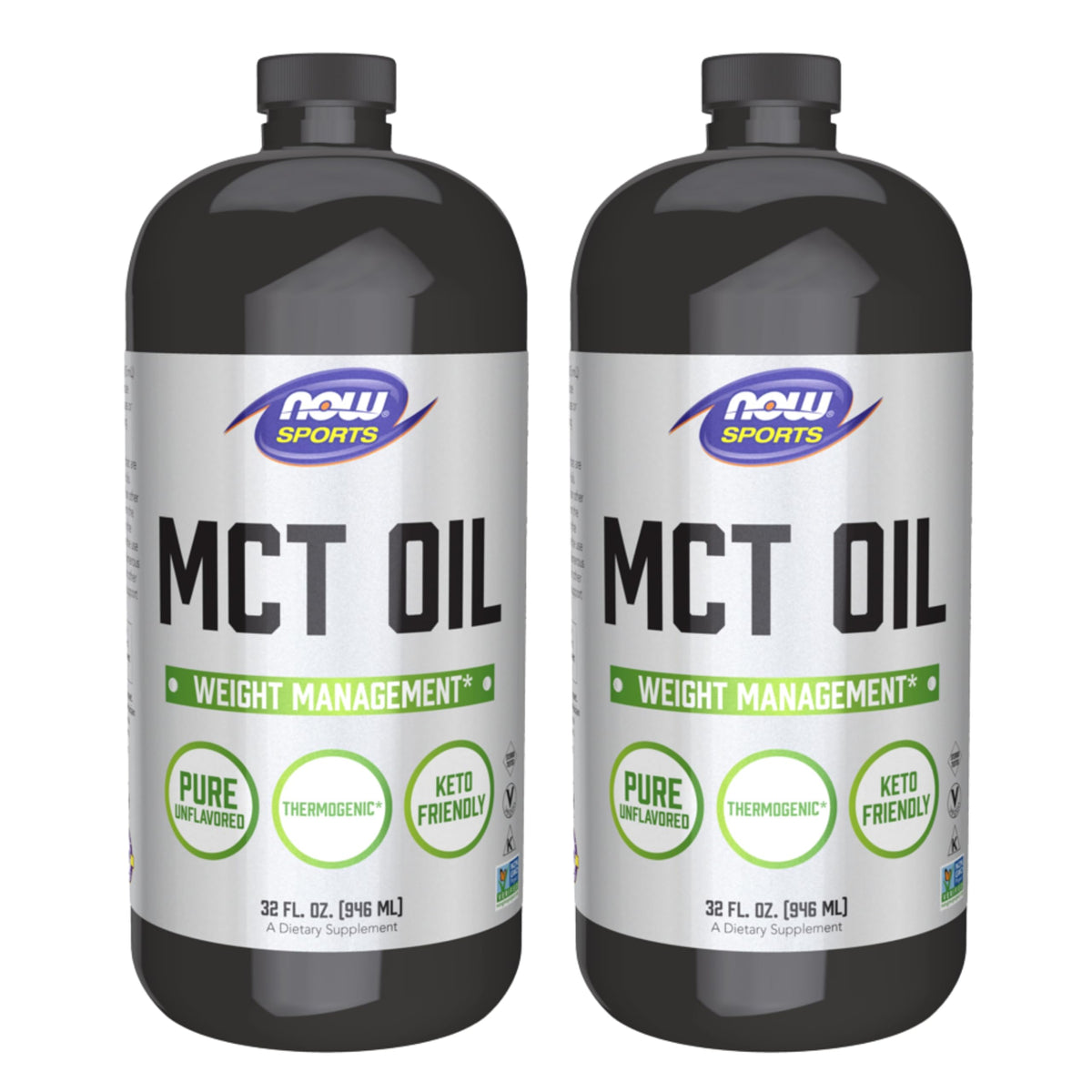Now Foods MCT Oil 32 oz bottle front view - pack of 2
