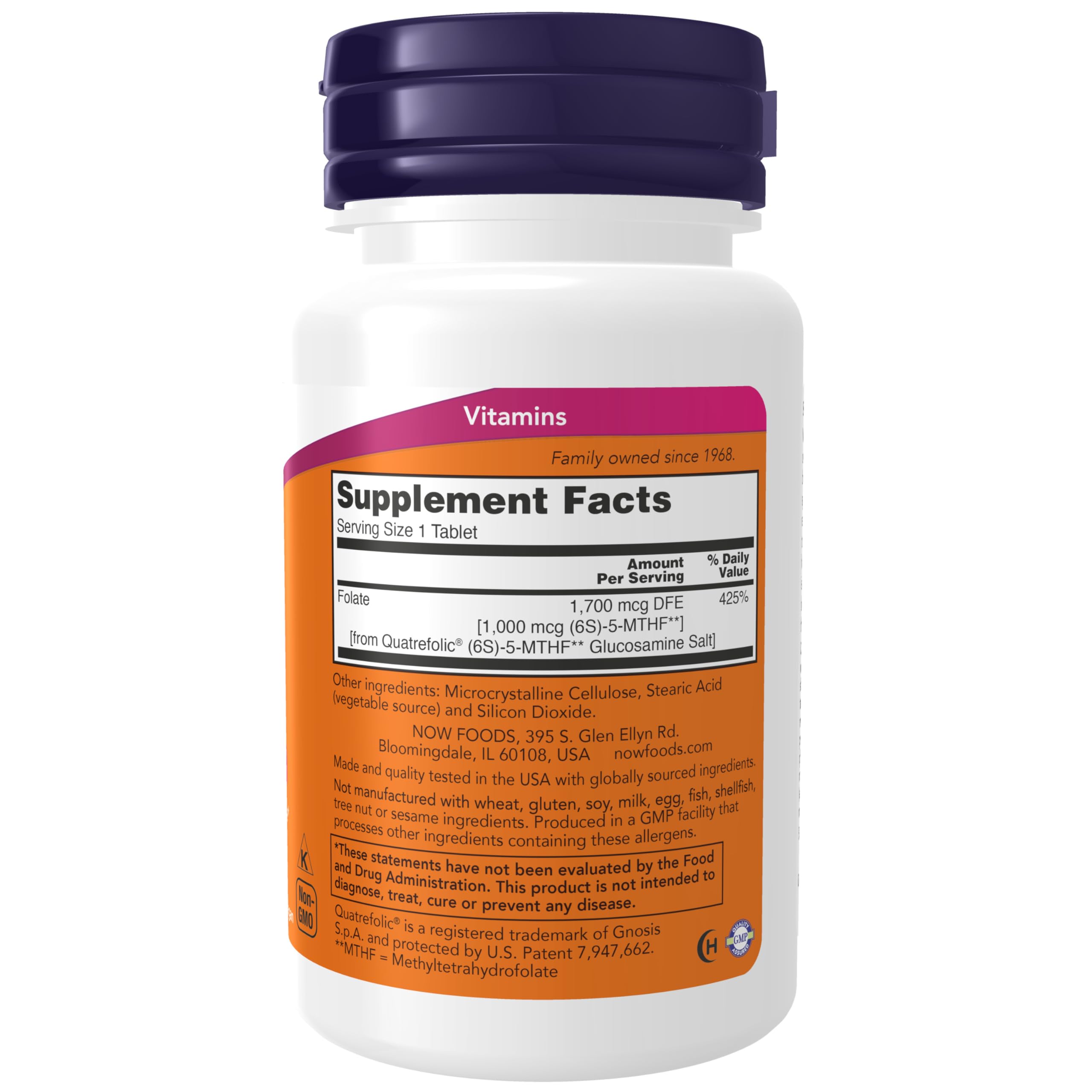 NOW Foods Methyl Folate 1000 mcg 90 tablets packaging