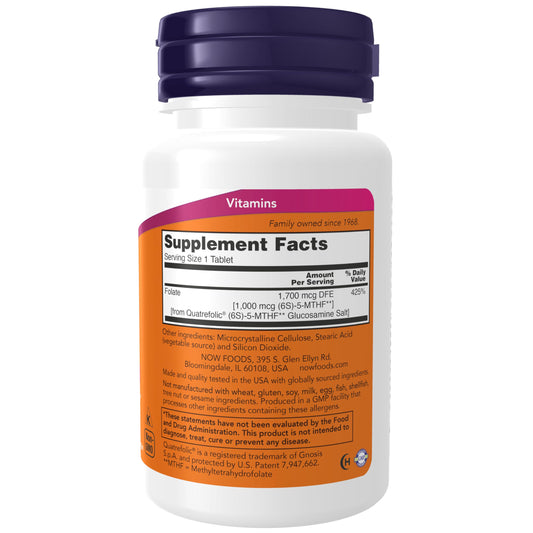 NOW Foods Methyl Folate 1000 mcg 90 tablets packaging