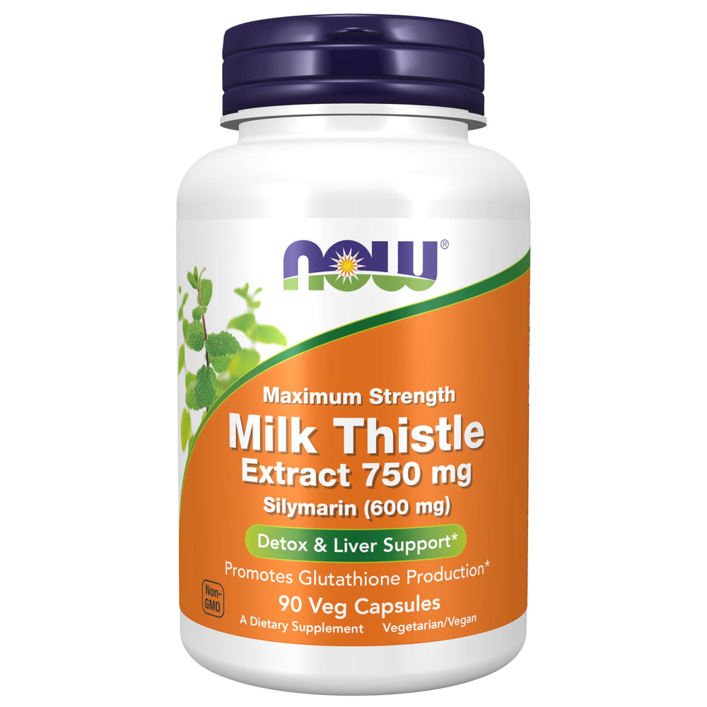 NOW Foods Milk Thistle Extract 750 mg bottle - front view