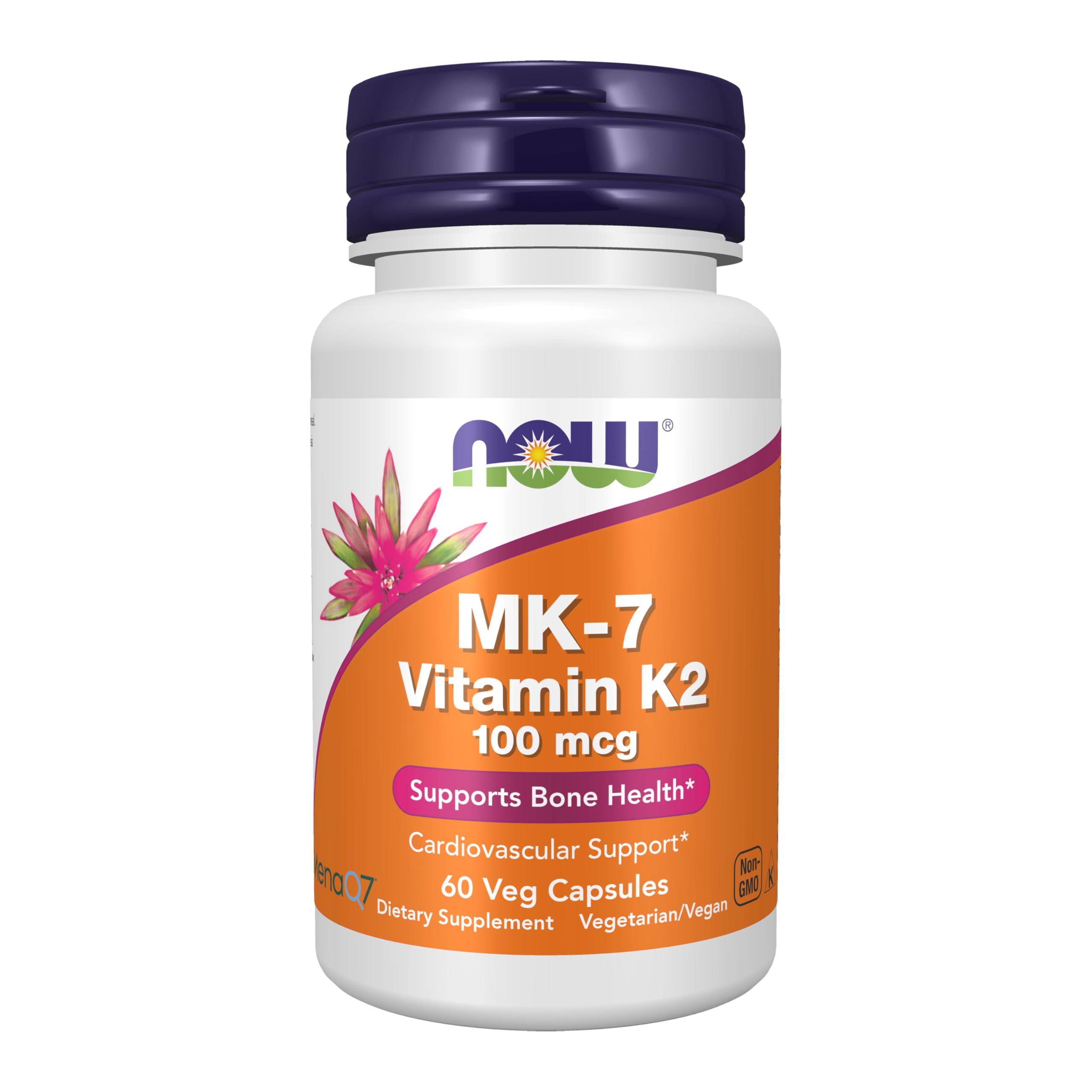 NOW Foods MK-7 Vitamin K-2 100 mcg vegan capsules bottle front