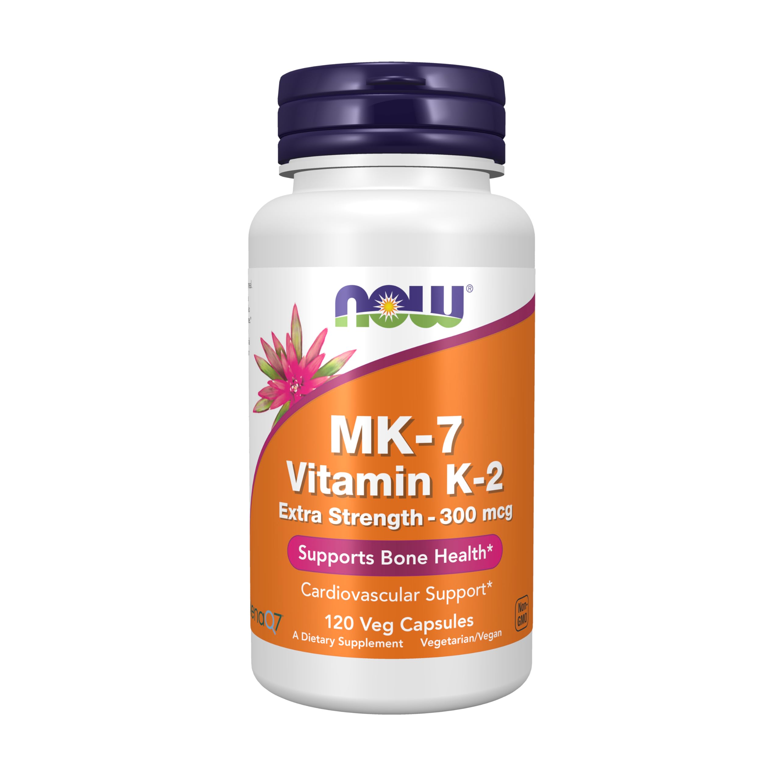 NOW Foods MK-7 Vitamin K2 300 mcg bottle label
