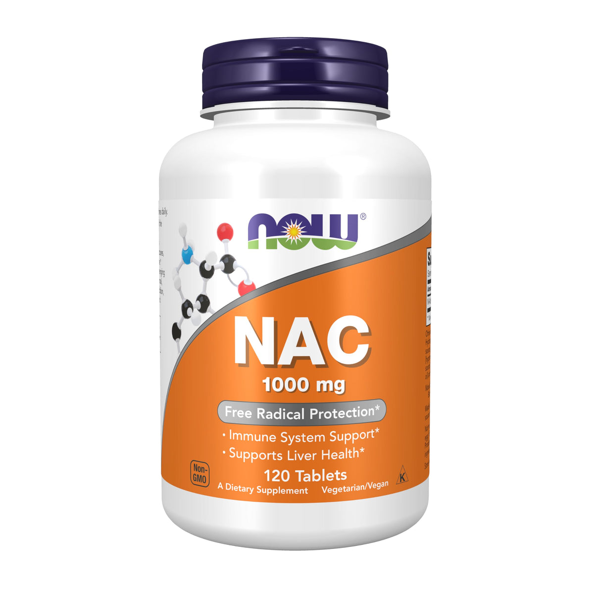 NOW Foods NAC 1000 mg bottle with 120 tablets