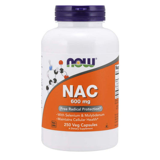 NAC 600mg bottle and label close-up