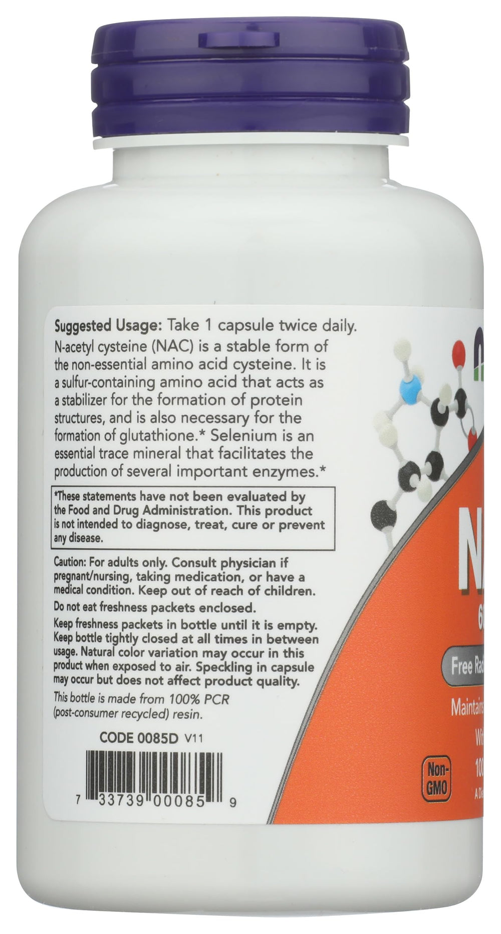 Now Foods NAC 600 mg bottle with product box