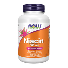 NOW Foods Niacin 500 mg bottle label