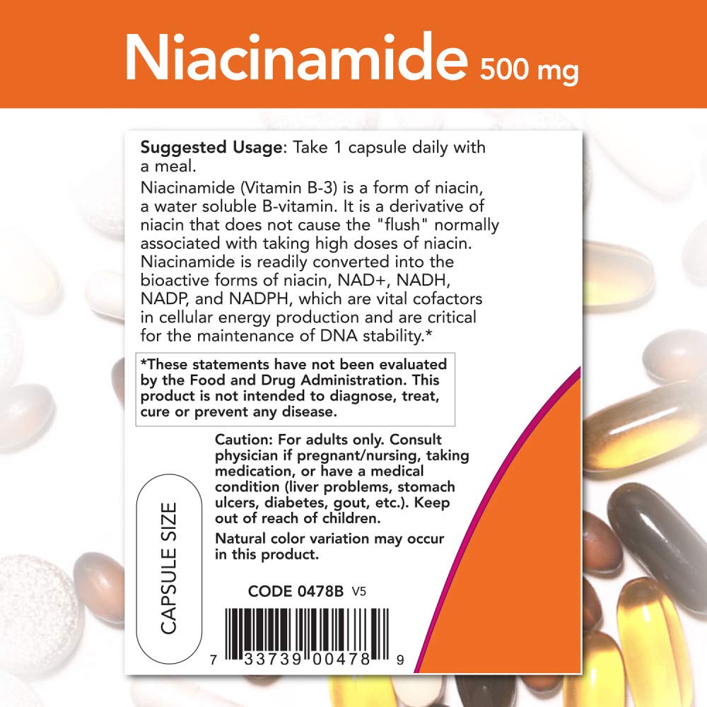 Niacinamide 500mg label detail