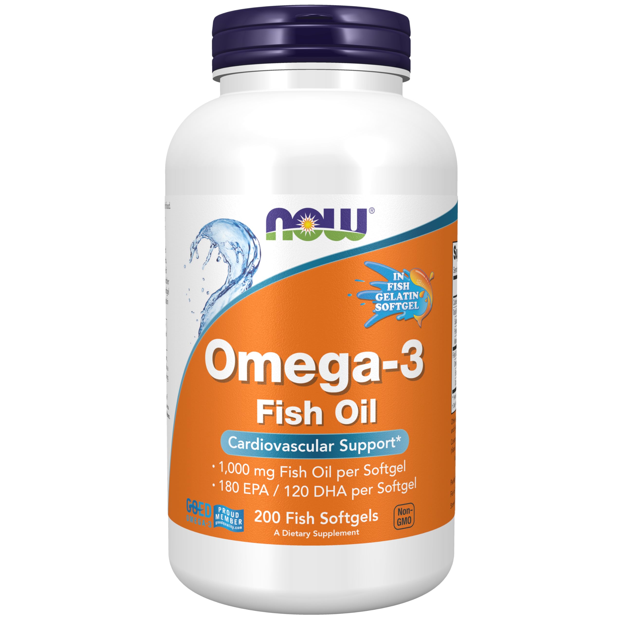 NOW Foods Omega-3 180 EPA/120 DHA softgels bottle