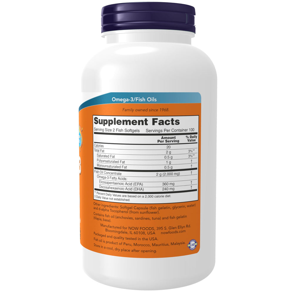 Close-up of Omega-3 fish oil softgels