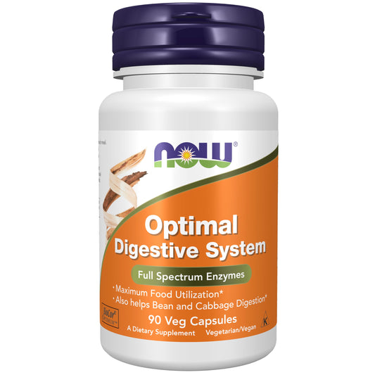 NOW Foods Optimal Digestive System bottle with Full Spectrum Enzymes