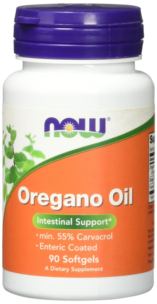 Now Foods Oregano Oil Softgels bottle and 2-pack packaging