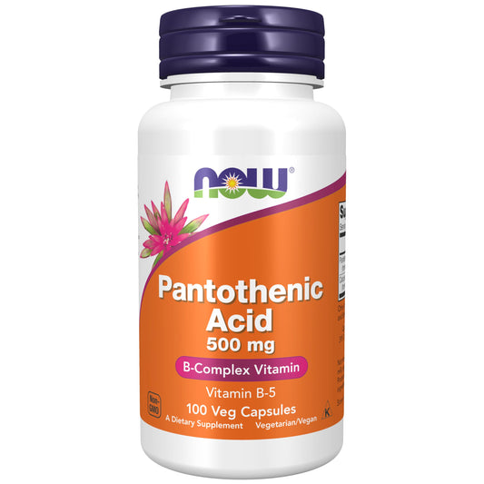 NOW Foods Pantothenic Acid 500 mg bottle - front label