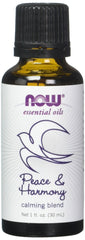 Now Foods Peace & Harmony Oil Blend 1 oz bottle, pack of 2, front view