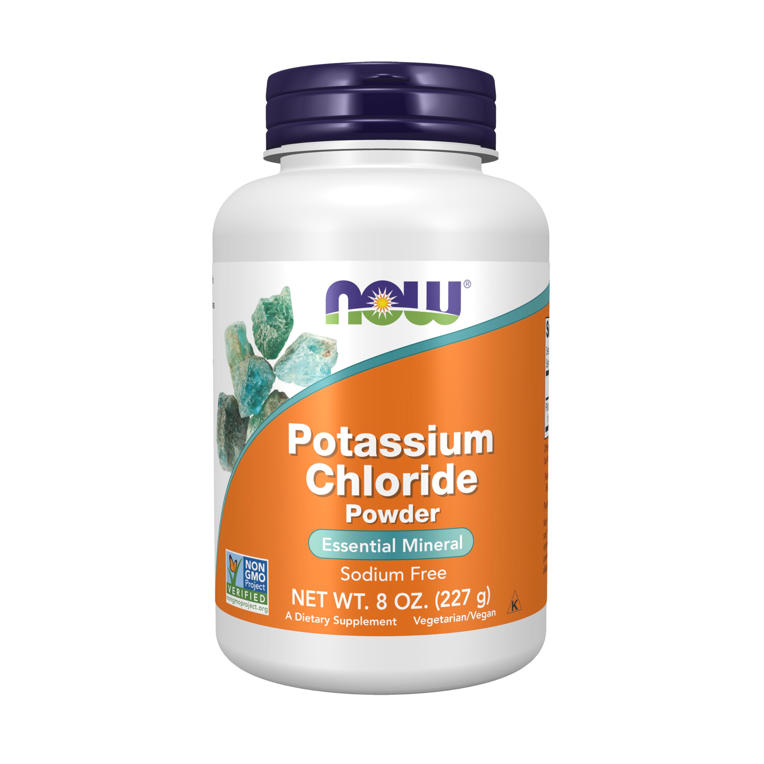 NOW Foods Potassium Chloride Powder bottle and label