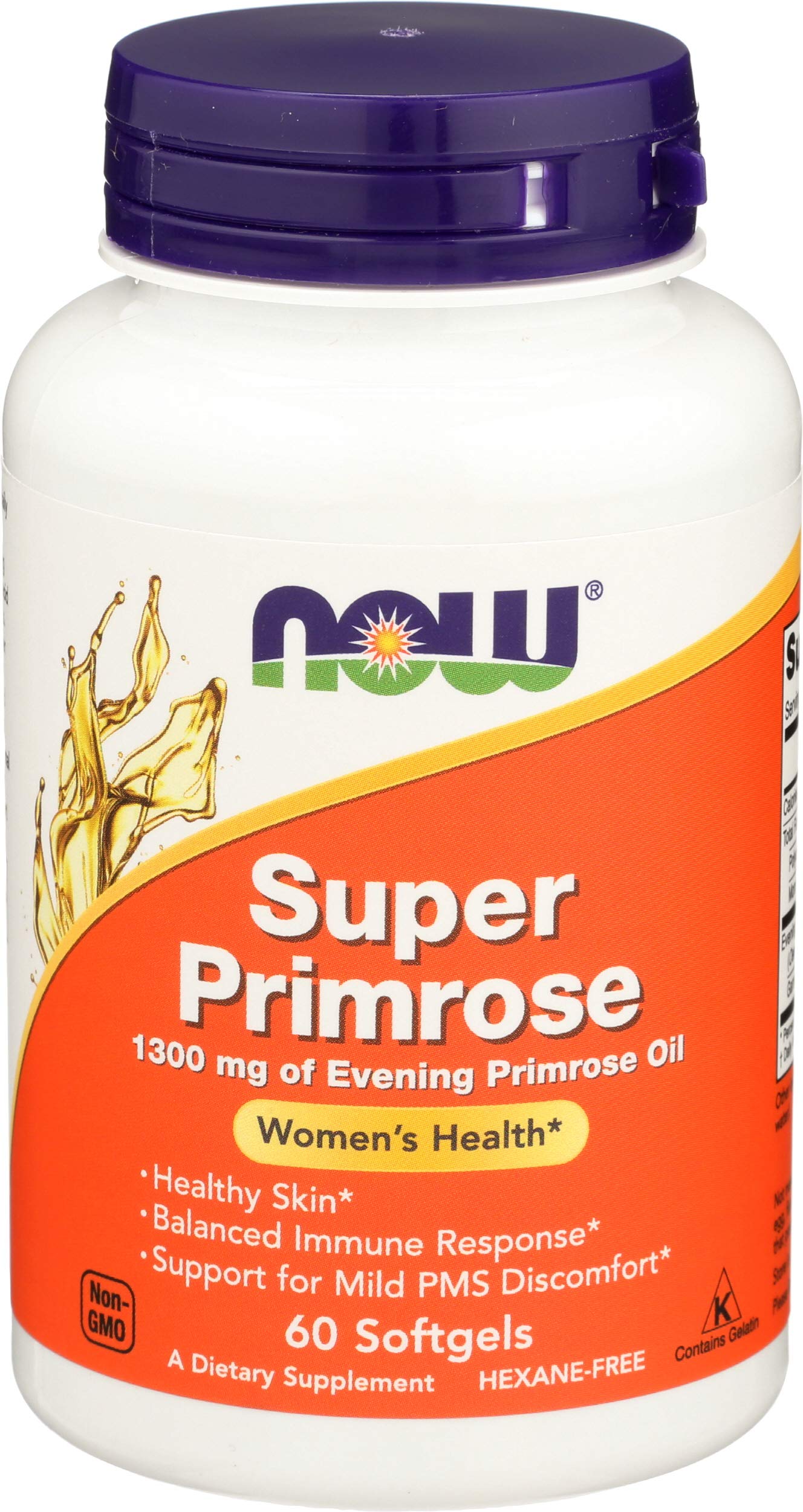 Now Foods Primrose Oil 1300mg bottle - 60 gels