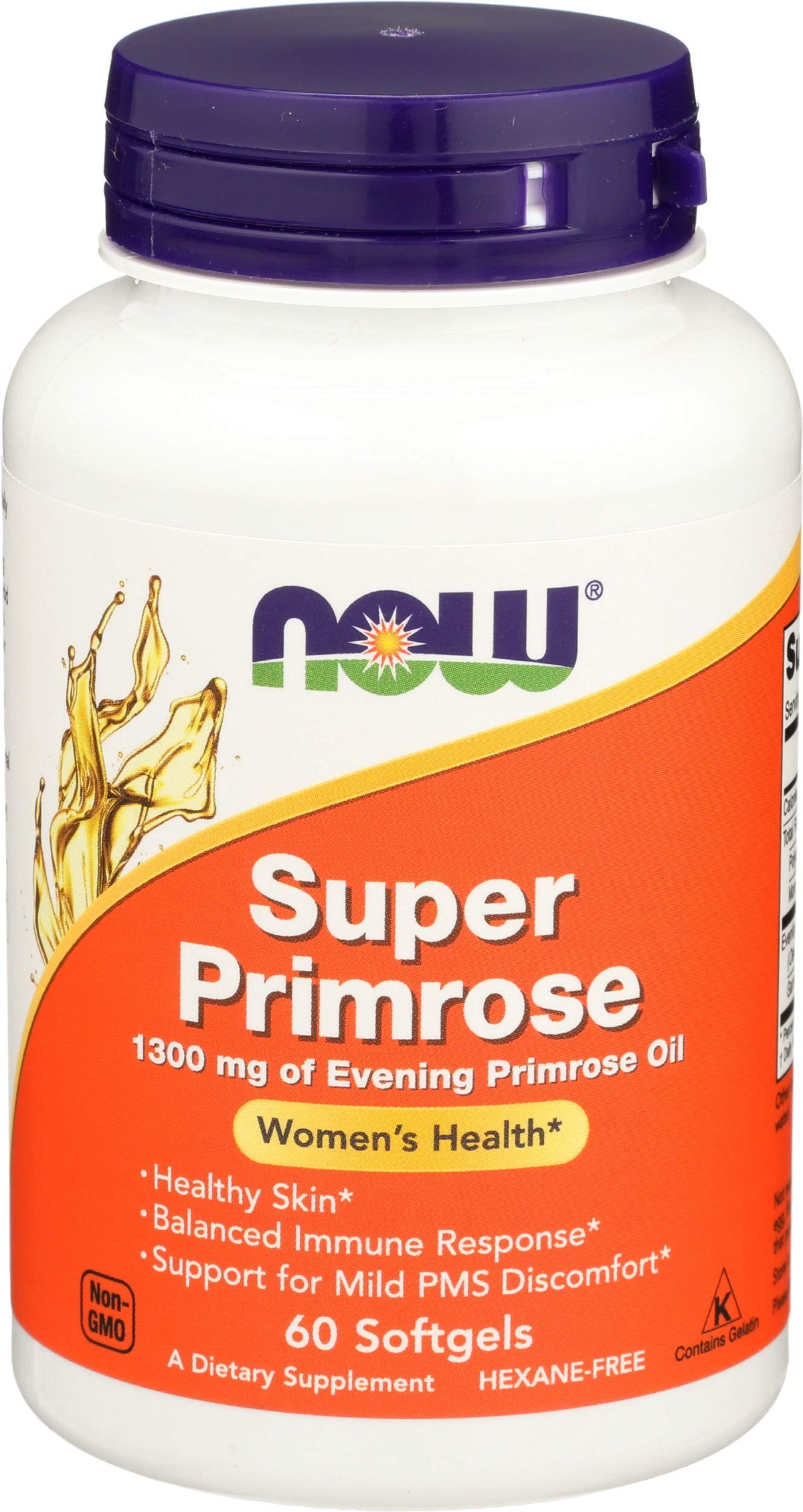 Now Foods Primrose Oil 1300mg bottle - 60 gels