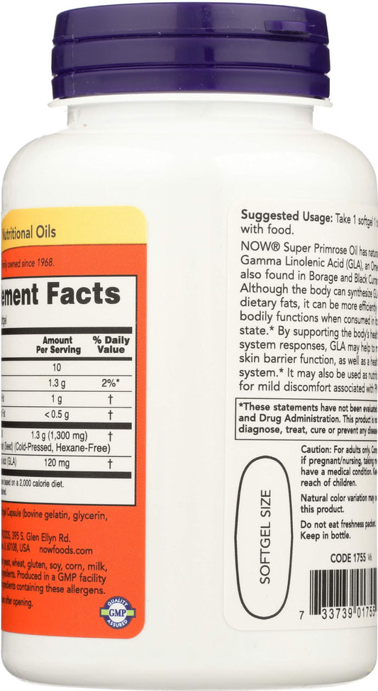 Close-up of primrose oil gel capsules