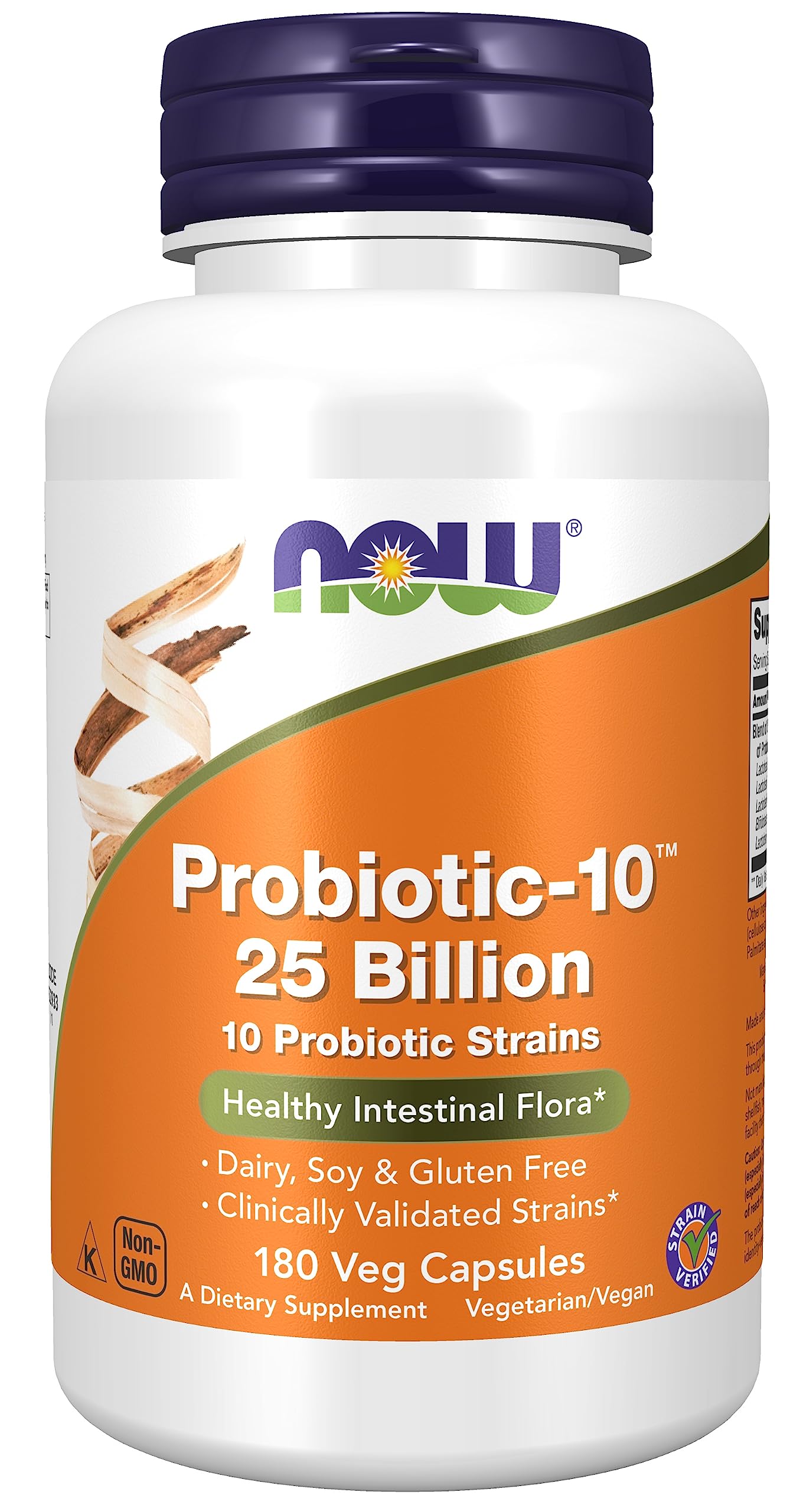 NOW Foods Probiotic-10 25 Billion - 10 strains, capsule bottle